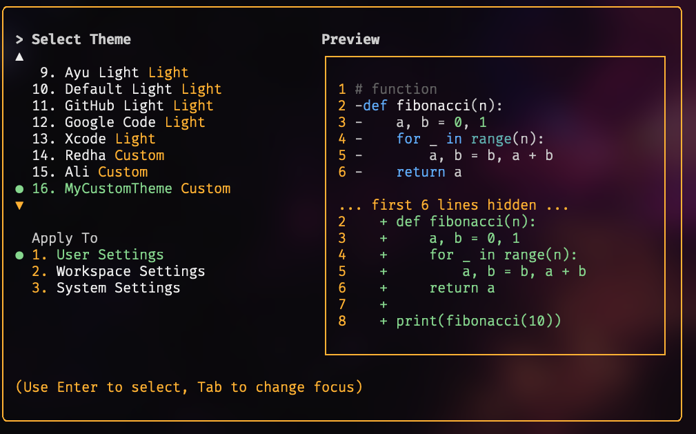 自定义主题示例